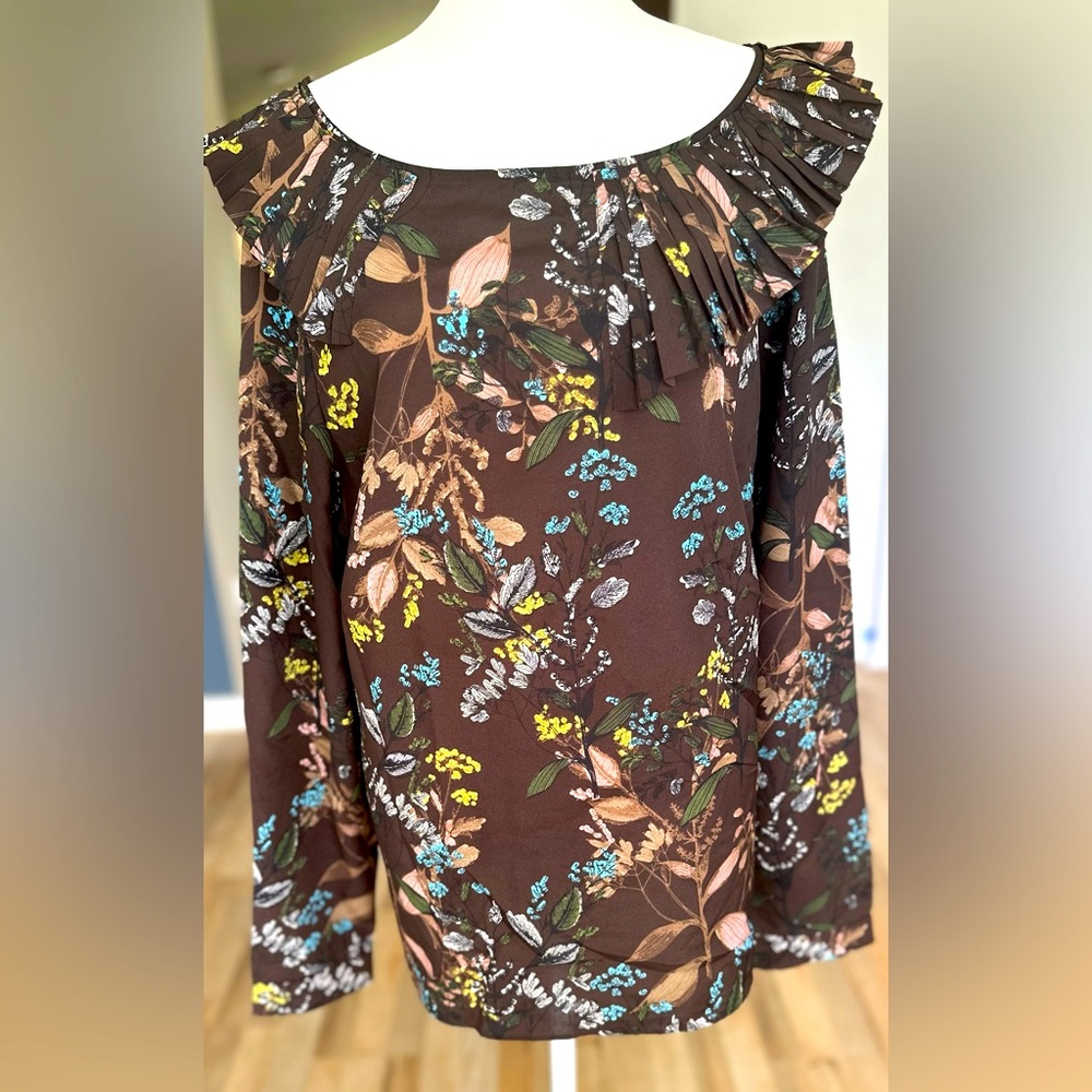 Banana Republic floral work blouses XL, pink, white, brown